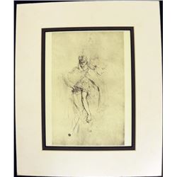 Two Face Engraving Print Henri de Toulouse Lautrec
