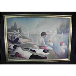 Seurat "Bathing At Asnieres" Framed Digital Repro.