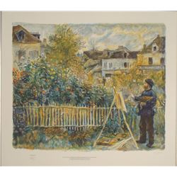 Monet Painting in the Gardens Renoir Art Print 1st Ed