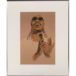 Clifford Faust Signed Stevie Wonder Motown Art Print