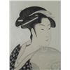 Image 2 : Geisha Portrait Woodblock Print Utamaro Style Framed