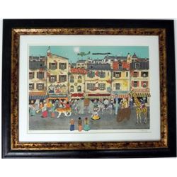 Eugene Delcroy The Circus Original Stone Lithograph S/N