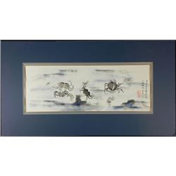 Ocean Crabs Original Asian Chinese Painting -Matted