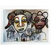 Image 1 : Ephrem Kouakou: Untitled XLII (2 Heads Over Village)