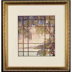 Art Nouveau Mediterranean Stained Glass Window Photo