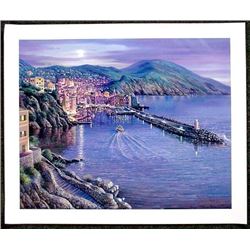 VIEW OF CAMOGLI Signed Sipos Large Landscape Art Canvas