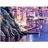 Image 2 : VIEW OF CAMOGLI Signed Sipos Large Landscape Art Canvas