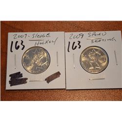 (2) 2009 Canada Quarter - (SS, SH) - UNC