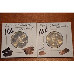 (2) 2009 Canada Quarter - (SS, SH) - UNC