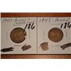 Image 1 : (2) 1947 (1 Maple Leaf) Canada 1-Cent