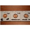 (3) 1962 Canada 1-Cent (Hanging 2's)