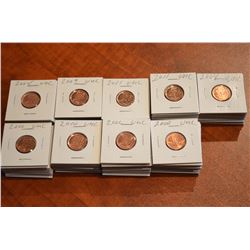 (92) Newer Mixed Year Canada 1-Cent - UNC