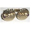 Image 1 : VINTAGE MENS CUFF-LINKS VERY NICE* SET IS ROUND SHAPED WITH TWISTED GOLD-TONED METAL WITH PINK GEMST