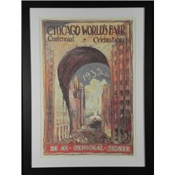 Chicago 1933 Worlds Fair Century Art Poster Framed