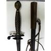 Image 1 : UNUSUAL, OLD EUROPEAN SWORD & SCABBARD TRIANGULAR BLADE