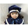 Image 2 : 16" PORCELAIN DOLL BEAUTIFUL BLUE VELVET DRESS