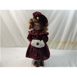 17" PORCELAIN WINTER DRESS DOLL