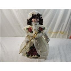 POINSETTIA PORCELAIN DOLL