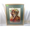 Image 1 : ALCIDE ROBAUDI GIRL IN RED HAT FRAMED PRINT