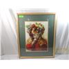 Image 3 : ALCIDE ROBAUDI GIRL IN RED HAT FRAMED PRINT