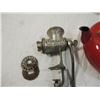 Image 2 : LOT 2 VINTAGE TEAPOT & CLAMP MEAT GRINDER