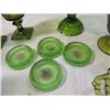 Image 3 : LOT 12 VINTAGE GREEN GLASSWARE