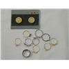 Image 1 : LOT 11 ASSORTED RINGS & BUTTON COVERS