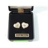 Image 1 : GENUINE EMERALD & RHINESTONE HEART EARRINGS