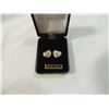 Image 2 : GENUINE EMERALD & RHINESTONE HEART EARRINGS
