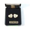 Image 3 : GENUINE EMERALD & RHINESTONE HEART EARRINGS