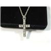 Image 1 : SILVERTONE CZ CROSS NECKLACE