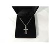 Image 2 : SILVERTONE CZ CROSS NECKLACE