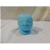 Image 1 : VINTAGE FENTON BLUE CUSTARD GLASS OWL FAIRY LAMP