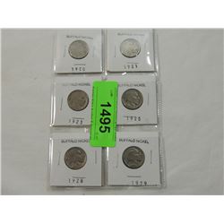 LOT 6 BUFFALO NICKELS