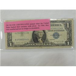 1957 OLD SILVER CERTIFICATE DOLLAR