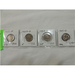 LOT 4 BUFFALO NICKELS