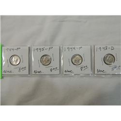 LOT 4 MERCURY DIMES