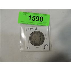 1914 BARBER HALF DOLLAR