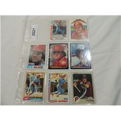 LOT 8 PETE ROSE BASEBALL CARDS