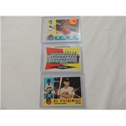 LOT 3 1960 BASEBALL CARDS: POWER, FITZGERALD, SENA