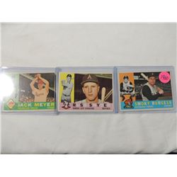 LOT 3 1960 BASEBALL CARDS: BURGESS, SNYDER, MEYER