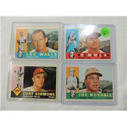 LOT 4 1960 BASEBALL CARDS: MCMILLAN, NUXHALL, WALL