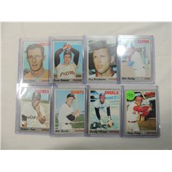 LOT 8 1970 TOPPS  BASEBALL CARDS