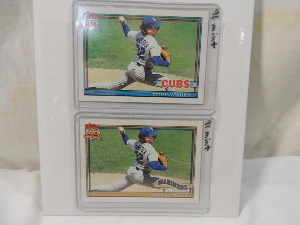 1991 TOPPS KEITH COMSTOCK ERROR CORRECTED CARDS