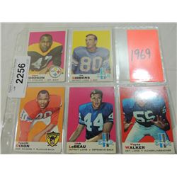 LOT 5 1969 FOOTBALL CARDS: GIBBONS, LEBEAU, WALKER