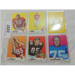 LOT 5 1969 FOOTBALL CARDS: DAVIS, MARTIN, WITCHER