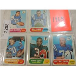 LOT 5 1968 FOOTBALL CARDS: BAKER, SAUL, LINCOLN, S