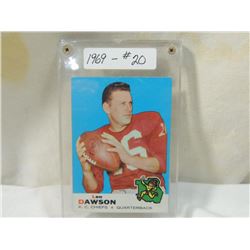 1969 TOPPS LEN DAWSON #20 FOOTBALL CARD