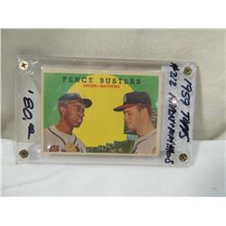 1959 TOPPS FENCE BUSTERS ARRON & MATHEWS #212 CARD