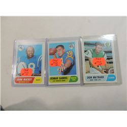 LOT 3 1968 TOPPS FOOTBALL CARDS MAYNARD, GABRIEL,